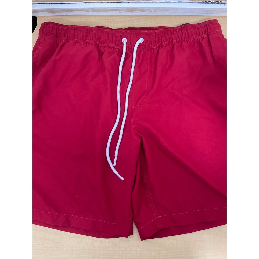 Amazon Essentials Mens Swim Trunks Red Mesh Lined Board Shorts XL